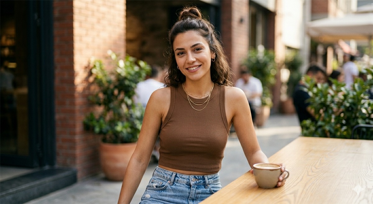 Classic Ribbed Crop Tank Top view 3